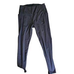 Apana Women's Black High Waisted Phone Pockets Athletic Leggings Size Large